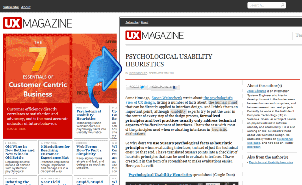 My article on UX Magazine My article on UX Magazine