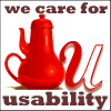 'We care for usability' logo 'We care for usability' logo