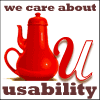 'We care about usability' logo 'We care about usability' logo